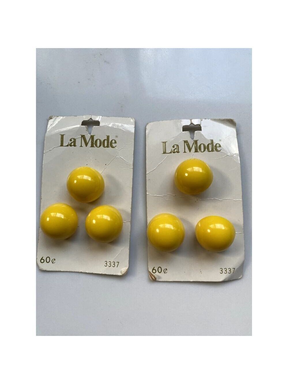 La Petite Yellow Shank Buttons - Vintage